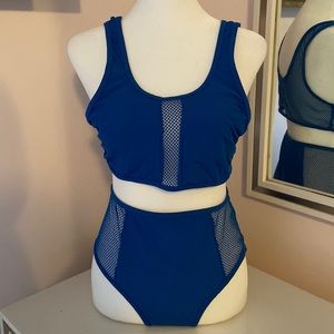 NWT YMI SWIM - SIZE M - Blue Sport Bra style two piece bikini